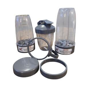 NutriBullet NB-207 Magic Bullet 1200 Series Replacement Cups Lids & Blades READ